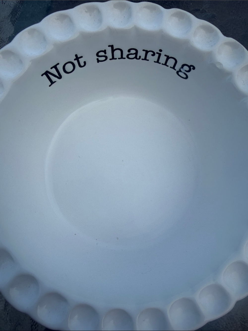 Mud Pie Not Sharing White Ceramic Dip Bowl